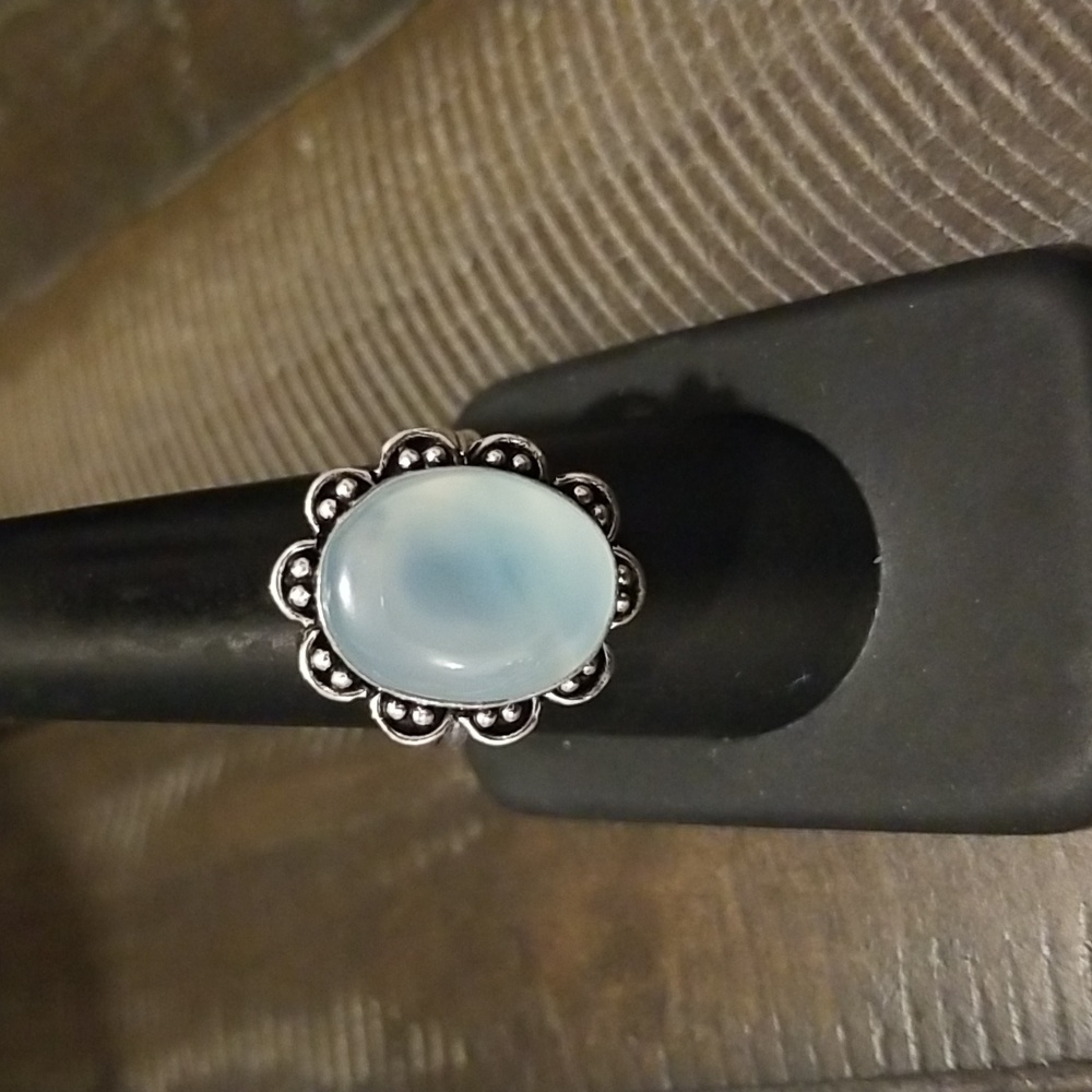 Light Blue Faux Chalcedony Ring